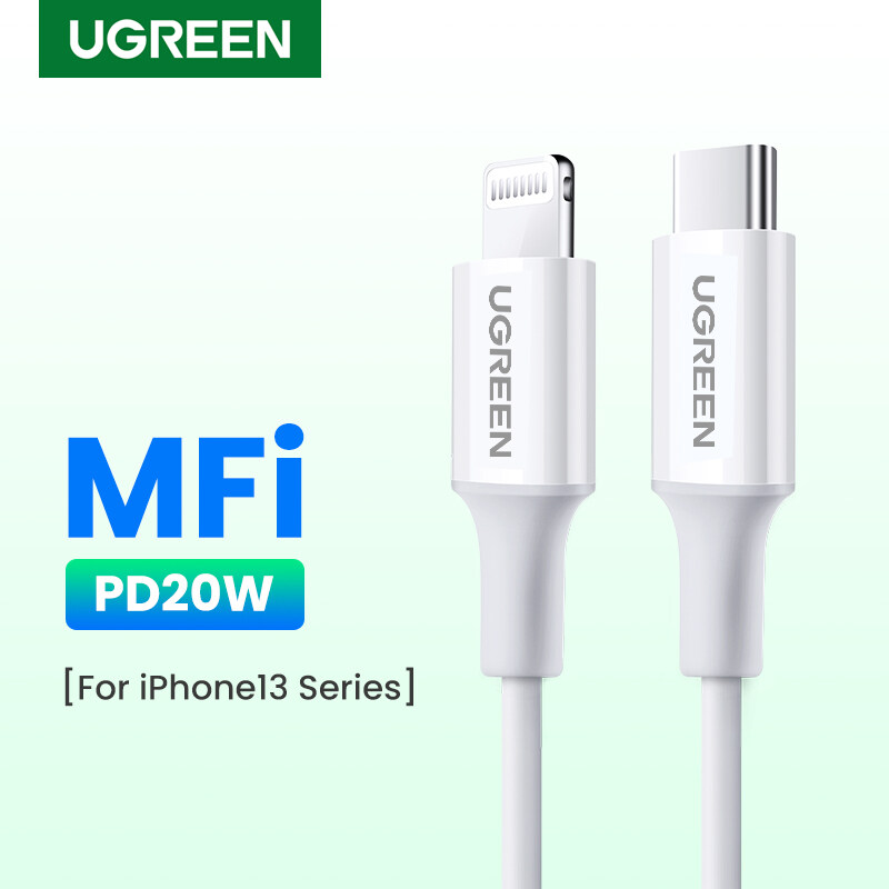 UGREEN MFi USB C to Ligtning Cable for iphone 13 Pro iPhone 12 11 Pro 11 X XS XR 8 7 PD Fast Charging USB Type C Cable Data Cable for Macbook USB Cord