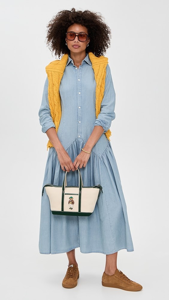 Chambray Long Sleeve Shirt Dress