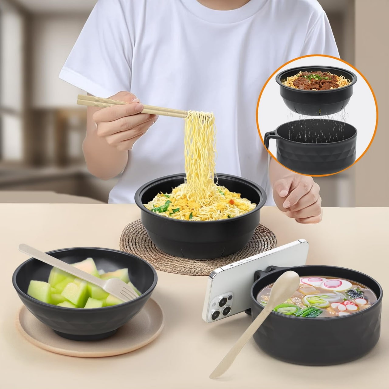 6-piece ramen bowl set